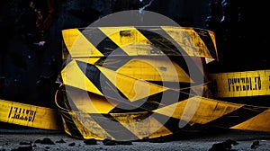 danger black yellow tape