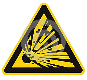 Danger, blasting area, authorized personnel only, stay away, hazard risk zone caution warning sign, blast icon signage sticker,