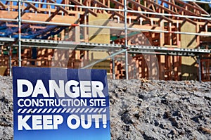 Danger building site sign