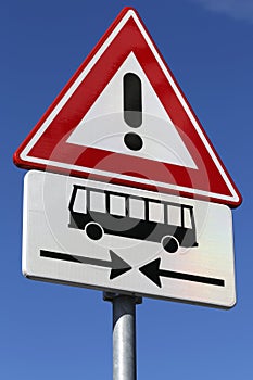 Danger, buses crossing ahead