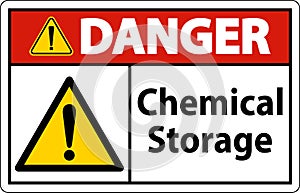 Danger Chemical Storage Symbol Sign On White Background
