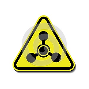 Danger chemicals hazard warning symbolyellow triangular vector sign