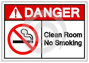 Danger Clean Room No Smoking Symbol Sign, Vector Illustration, Isolate On White Background Label. EPS10