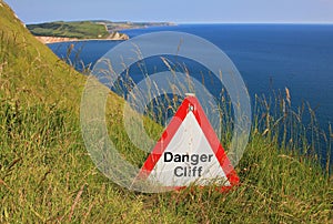 Danger cliff - caution sign