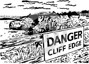 Danger cliff edge