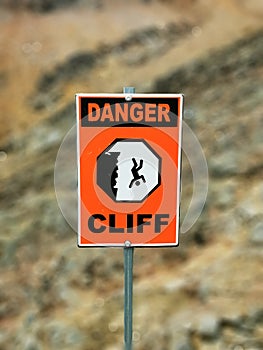 Danger Cliff sign