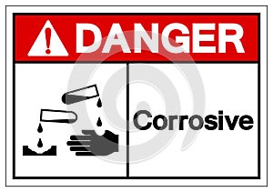 Danger Corrosive Symbol Sign, Vector Illustration, Isolate On White Background Label. EPS10