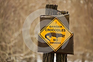 Danger crocodiles sign