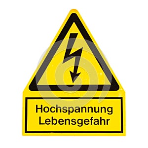 Danger of death Electric shock