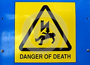 Danger of death Electric shock