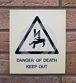 Danger of Death Keep Out sign