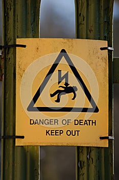 Danger of death sign