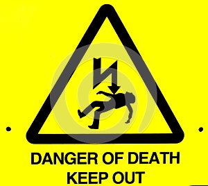 Danger of death sign