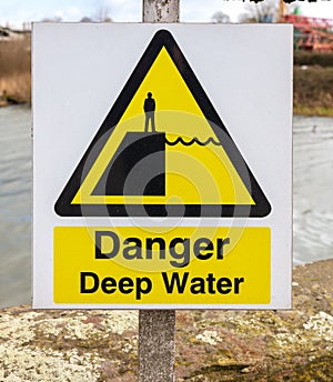 Danger Deep water sign, England