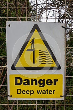 Danger Deep Water Warning sign
