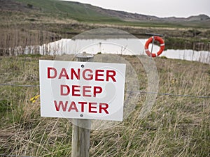 Danger Deep Water Warning Sign