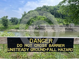 Danger Do Not Cross Barrier Fall Hazard