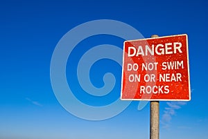 Danger - Do not swim sign
