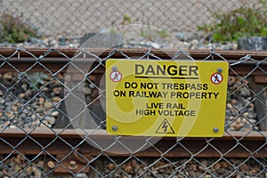 Danger do not trespass sign. photo