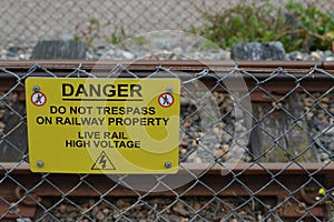 Danger do not trespass sign. photo
