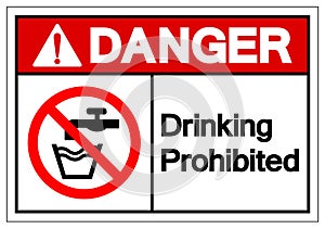 Danger Drinking Prohibited Symbol Sign, Vector Illustration, Isolate On White Background Label .EPS10