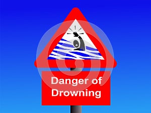 Danger of drowning sign