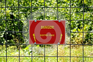 Danger electric fence