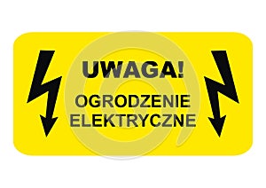 Danger of electric shock, yellow sign, eps.