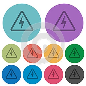 Danger electrical hazard color darker flat icons