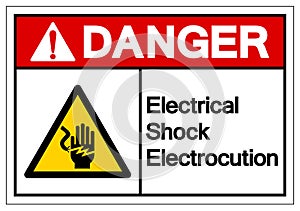 Danger Electrical Shock Electrocution Symbol Sign, Vector Illustration, Isolate On White Background Label .EPS10