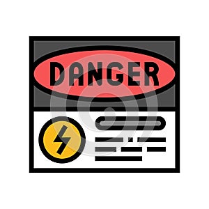 danger electricity color icon vector illustration