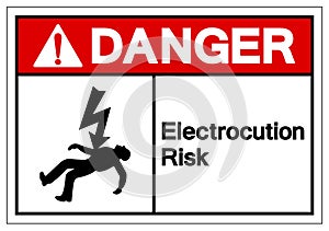 Danger Electrocution Risk Symbol Sign, Vector Illustration, Isolated On White Background Label .EPS10