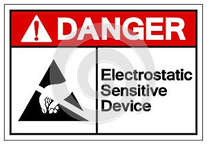 Danger Electrostatic Sensitive Device ESD Symbol Sign, Vector Illustration, Isolate On White Background Label. EPS10
