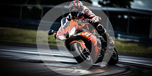 The Danger and Excitement of MotoGP Racing A Motorcycle Leaning into a Fast Corner