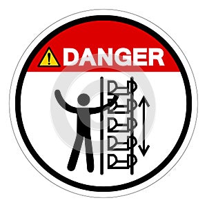 Danger Exposed Buckets and Moving Parts Symbol Sign, Vector Illustration, Isolate On White Background Label .EPS10