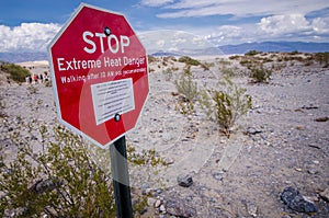 Danger Extreme Heat Sign in Death Valley