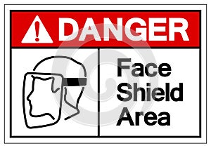 Danger Face Shield Area Symbol Sign,Vector Illustration, Isolated On White Background Label. EPS10