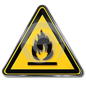 Danger flammable materials