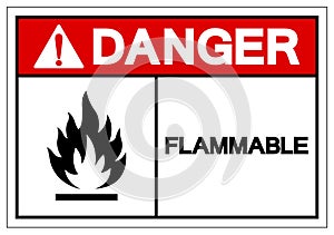 Danger Flammable Symbol Sign ,Vector Illustration, Isolate On White Background Label. EPS10