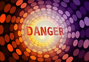 Danger futuristic background - danger with red and purple blurred dots - Abstract futuristic backdrop - Warning