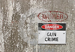 Danger, Gun Crime warning sign