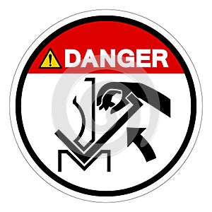 Danger Hand Crush In Press Brake Symbol Sign, Vector Illustration, Isolate On White Background Label. EPS10