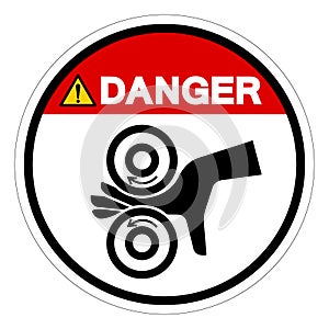 Danger Hand Entangle Left Symbol Sign, Vector Illustration, Isolate On White Background Label .EPS10