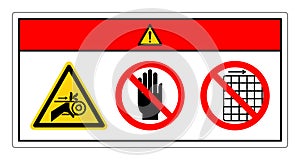 Danger Hand Entanglement Belt Drive Do Not Touch and Do Not Remove Guard Symbol Sign, Vector Illustration, Isolate On White