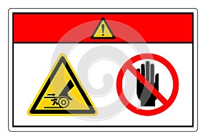 Danger Hand Entanglement Belt Drive Do Not Touch Symbol Sign, Vector Illustration, Isolate On White Background Label. EPS10