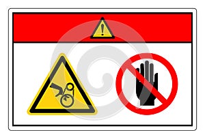 Danger Hand Entanglement Belt Drive Do Not Touch Symbol Sign, Vector Illustration, Isolate On White Background Label. EPS10
