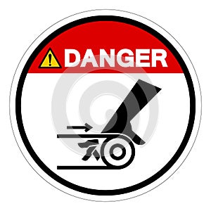 Danger Hand Entanglement Belt Drive Symbol Sign, Vector Illustration, Isolate On White Background Label .EPS10