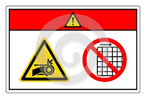 Danger Hand Entanglement Notched Belt Drive Symbol Sign, Vector Illustration, Isolate On White Background Label .EPS10