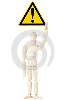 Danger And Hazard Sign in dummy hand