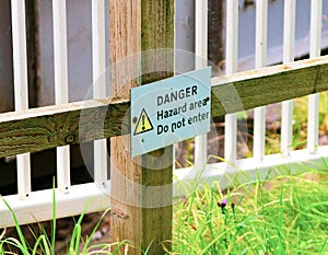 Danger hazard sign